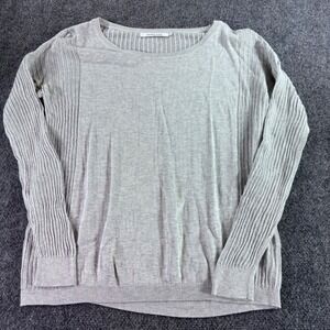 Stitches & Stripes Sweater Womens XL Gray Mixed Knit Long Sleeve Cotton Blend